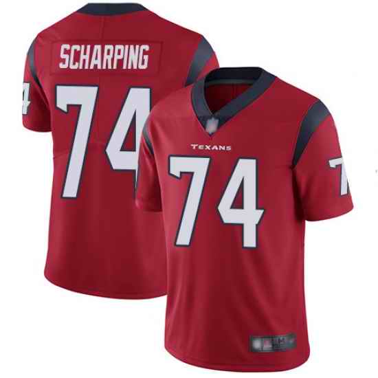 Texans 74 Max Scharping Red Alternate Men Stitched Football Vapor Untouchable Limited Jersey